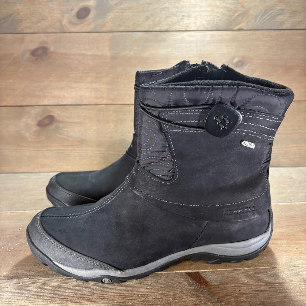 Merrell dewbrook Womens size 9.5 shoes Black Waterproof Insulated snow boots